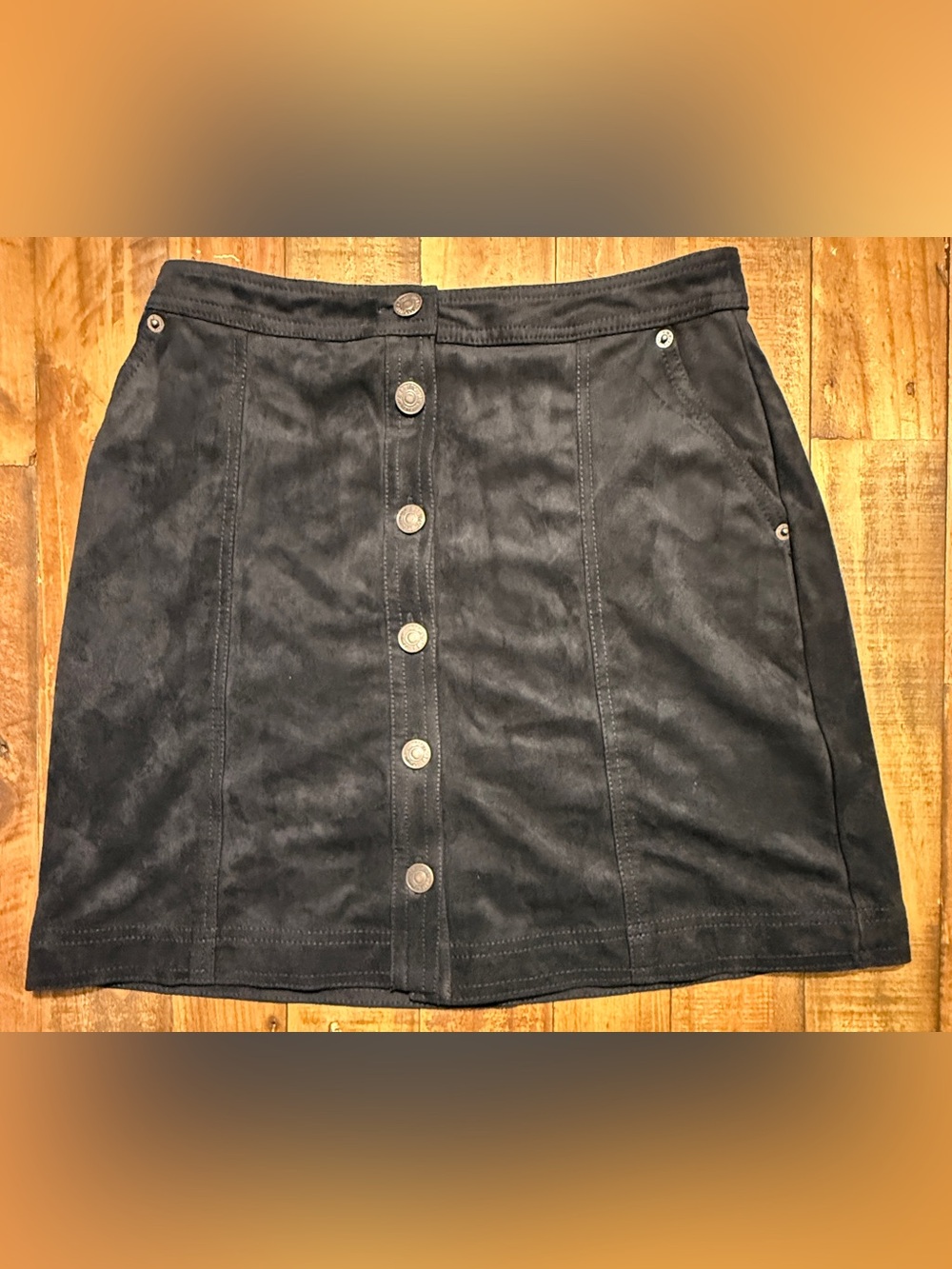 Abercrombie & Fitch Black Button-Front Mini Skirt Women’s Size Small